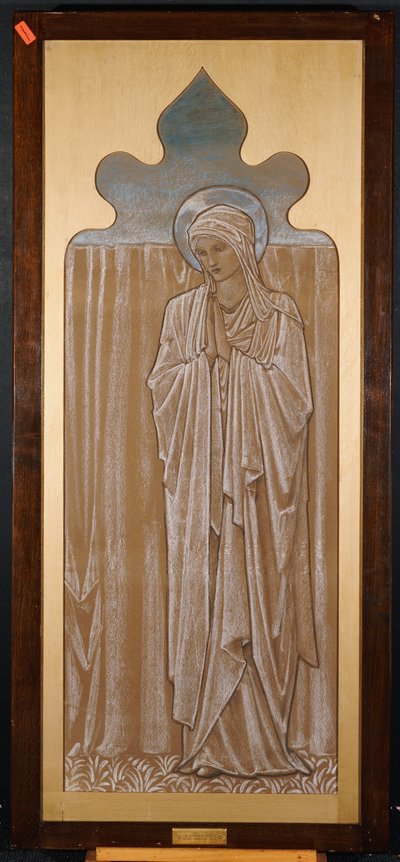 The Virgin Mary: tegneserie for et glassmaleri i Ashton-under-Lyne, ca. 1892 av Edward Burne Jones
