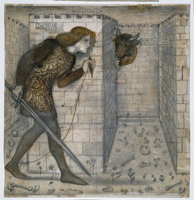 Theseus og Minotauren i labyrinten av Edward Burne Jones