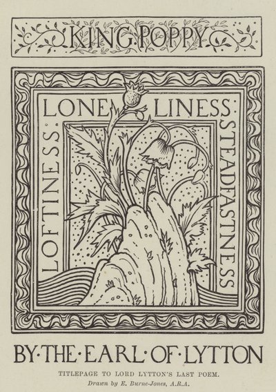 Tittelside til Lord Lyttons siste dikt av Edward Burne Jones