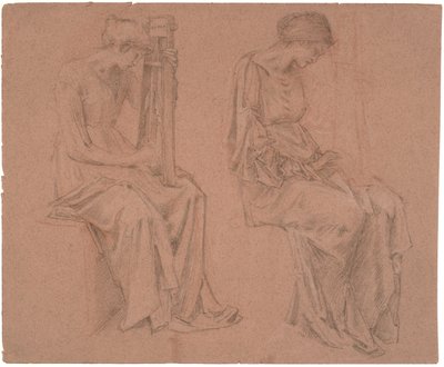 Two studies of a sitting girl playing a zither   1268132   no       norwegian Successfully Translated  Original: 131-0635415 Bullfighting festival in Plaza Mayor in Madrid Translat: 131-0635415 Bullfighting festival in Plaza Mayor in Madrid 1422376 no norw av Edward Coley Burne Jones