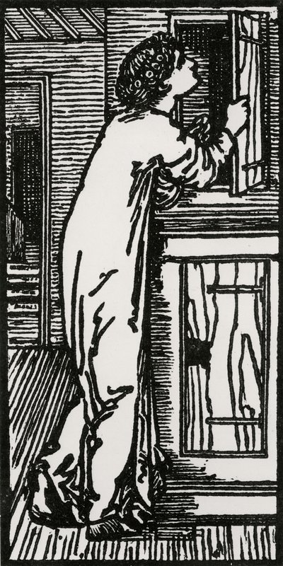 Psyche ser inn i skapet, 1866 av Edward Coley after Burne Jones