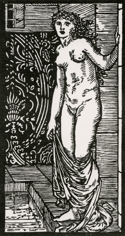 Psyche at Bath, 1866 av Edward Coley after Burne Jones