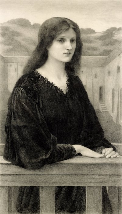 Vespertina Quies, gravert av Emile Boilvin (1845-99) pub. av Arthur Tooth & Sons, 1897 av Edward Coley after Burne Jones