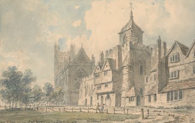 Exeter katedral og nabobygninger av Edward Dayes