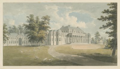 Shugborough Hall: vannfargemaleri, nd [?sent på 1700-tallet] av Edward Dayes