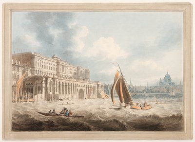 Somerset House fra Themsen av Edward Dayes