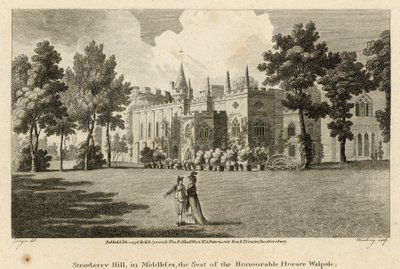 Strawberry Hill, Twickenham, London, sete for den ærede Horace Walpole av Edward Dayes