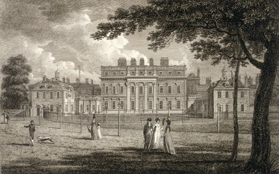 Utsikt over Buckingham House, gravert av W. Knight, utgitt 1799 av Edward Dayes