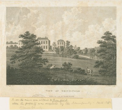 Wolstanton - "View of Smith-Field": gravering, nd [c 1794] av Edward Dayes