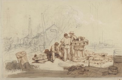 Studie av fiskere og redskaper av Edward Duncan