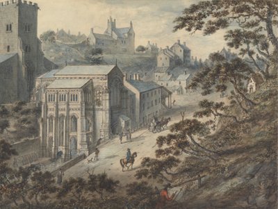 St. Winifred's Well, Holywell, Flintshire, Wales med kunstneren i forgrunnen... av Edward Edwards