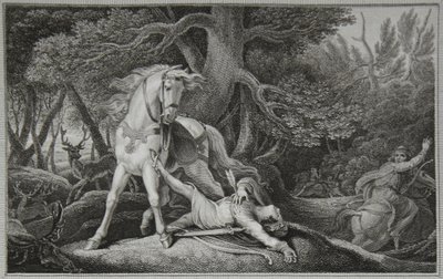 Death of William Rufus, gravert av Neagle, illustrasjon fra David Humes 
