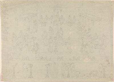 Design for romersk regjeringskammer (?) av Edward Francis Burney