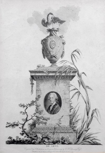 Dr Thomas Augustine Arne (1710-78), gravert av James Heath (1757-1834), 1793 (se også 84546) av Edward Francis Burney