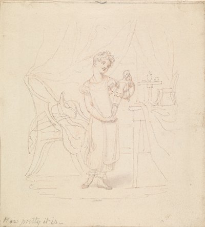 Illustrasjon for The New Doll: How Pretty it Is av Edward Francis Burney