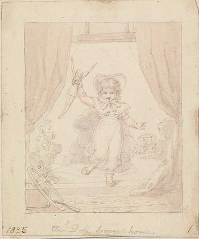 Illustrasjon for Den nye dukken: Dukken brakt hjem av Edward Francis Burney