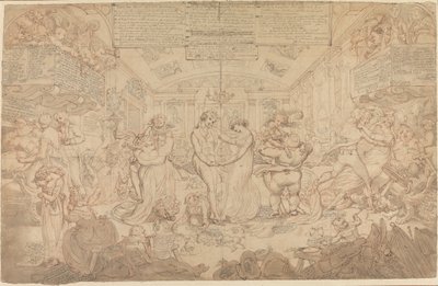 Forberedende tegning til The Waltz av Edward Francis Burney