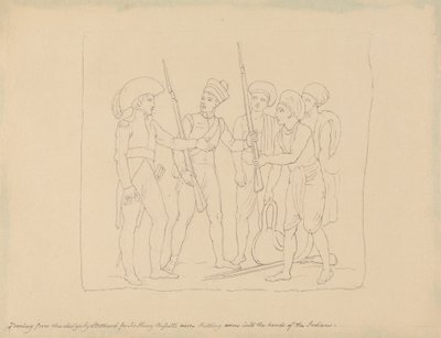 Legge våpen i hendene på indianere av Edward Francis Burney