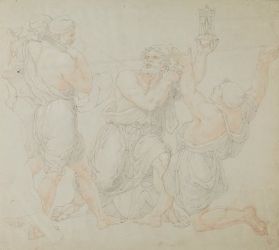 Studie for figurene til Demitrius og to arbeidere av Edward Francis Burney