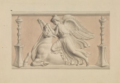 Bevinget figur som dreper en okse av Edward Francis Burney