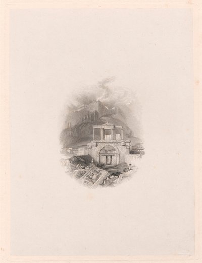 Theseus-porten, Athen av Edward Francis Finden