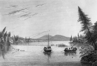 Utsikt fra Morgans Rocks i Hill River, 1819 av Edward Francis Finden