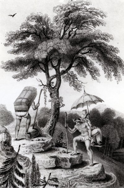 Utsikt over passet fra Quindio, illustrasjon fra "Reiser gjennom de indre provinsene i Colombia" av John P. Hamilton, publisert 1827 av Edward Francis Finden