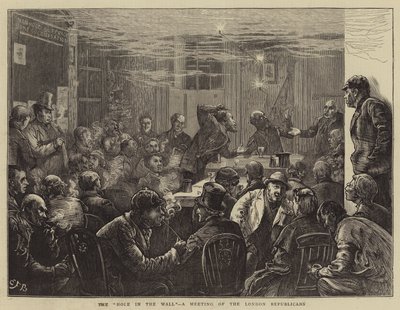 The Hole in the Wall, et møte mellom republikanerne i London av Edward Frederick Brewtnall