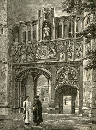 Principal Gateway, Trinity College, slutten av 1800-tallet. av Edward Gascoin