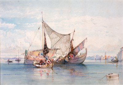 Båter på en norditaliensk innsjø (kroppsfarge) av Edward Harper
