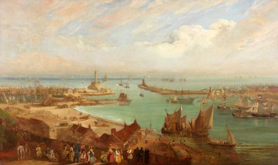 Sunderland havn fra Roker, ca. 1850-c. 1855 av Edward Hastings