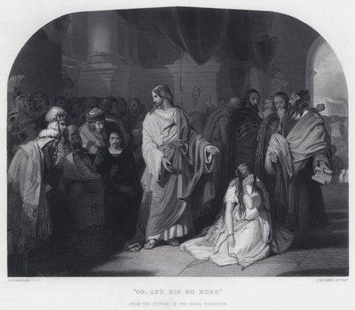 "Gå og synd ikke mer" (gravering) av Edward Henry (after) Corbould