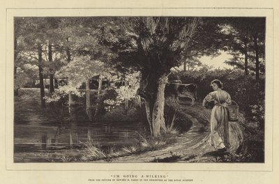 Jeg skal på en Melking-gravering av Edward Henry Fahey
