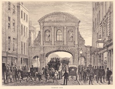 Temple Bar i Fleet Street, ca. 1870 av Edward Henry Fahey
