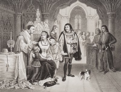 Sønnene til Edward IV skilte seg fra sin mor av Richard Duke of Gloucester, 16. juni 1483, fra 
