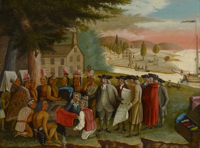 Penns traktat med indianerne, ca. 1830-40 (olje på lerret) av Edward Hicks