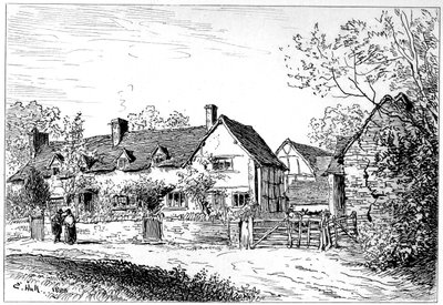 Mary Ardens hytte i Wilmcote, Warwickshire, 1885. av Edward Hull