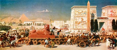 Israel i Egypt (fargelitografi) av Edward John (after) Poynter