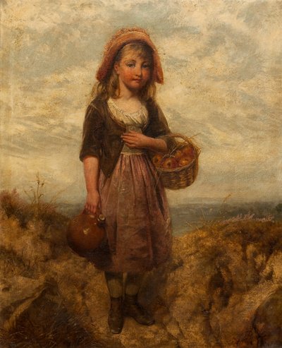 Jente med en kurv med epler av Edward John Cobbett