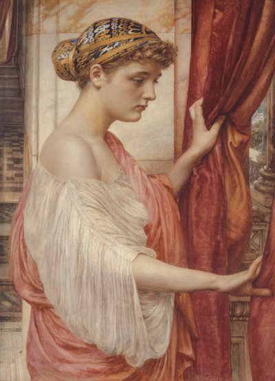 Ved vinduet, 1884 (wc på papir) av Edward John Poynter