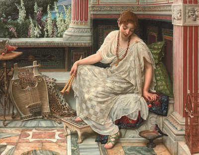 Chloe. Søt lært, klok i melodi og lutt (olje på lerret) av Edward John Poynter