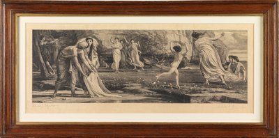 Nausicaa og hennes hushjelper (gravering) av Edward John Poynter