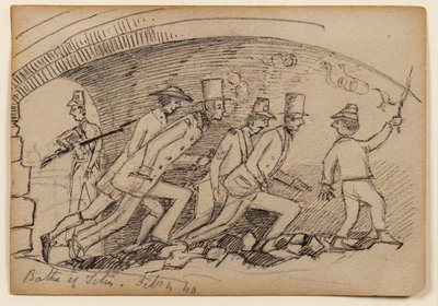 Baths of Titus, 1840 (blyant, penn og blekk på papir) av Edward Lear