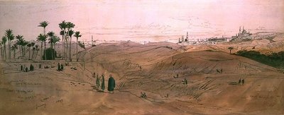 Kairo (penn og blekk og akvarell på papir) av Edward Lear
