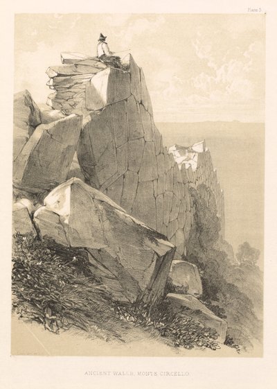 Illustrert ekskursjon i Italia (vol. II): Ancient Walls, Monte Circello av Edward Lear