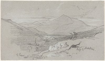 Utsikt over fjellene fra Antrodoco av Edward Lear