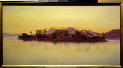 Solnedgang på øya Philae i Egypt Maleri av Edward Lear (1812-1888) (ec.angl.) 1861 Søn. 0,23x0,43 m Chantilly, Musee Conde av Edward Lear