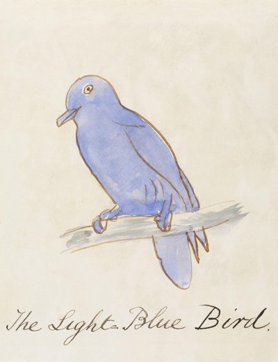 The Light Blue Bird, fra "Seksten tegninger av tegneserier" av Edward Lear