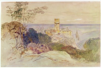 The Monastery of Caracalla, 1856 (penn & blekk & wc på papir) av Edward Lear