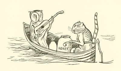 Uglen og fittekatten (gravering) av Edward Lear